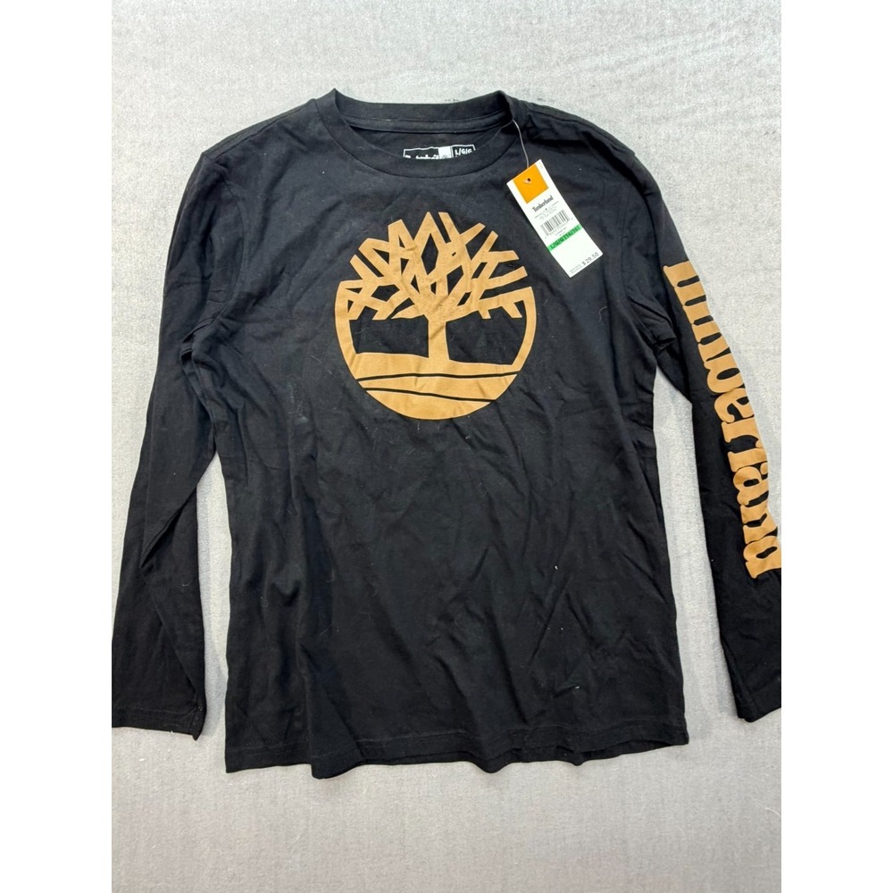 NWT‎ Timberland Boys Long Sleeve Shirt Size L 14/16 Black